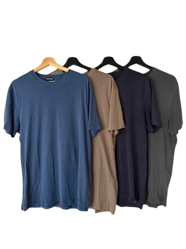 4x Tom Ford Lyocellblend T-shirts – Maat 52, Ophalen of Verzenden, Zo goed als nieuw, Maat 52/54 (L), Blauw