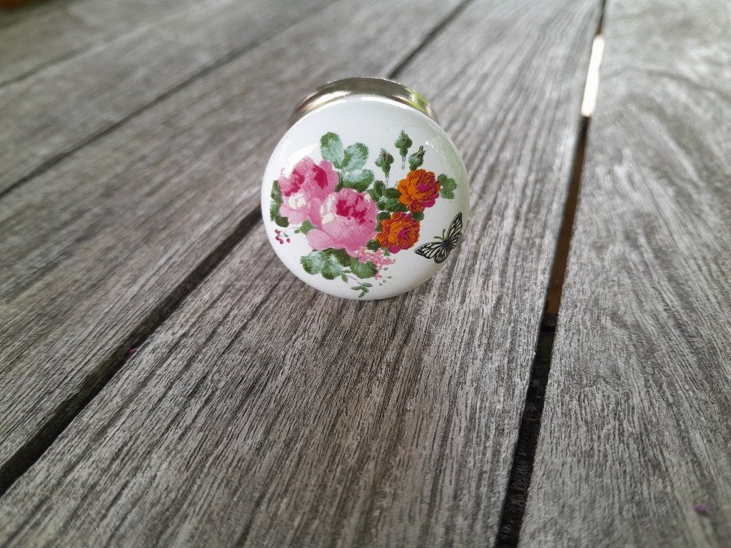~ Porseleinen Bloemetjes Kastknop Deurknop, Ophalen of Verzenden, Zo goed als nieuw
