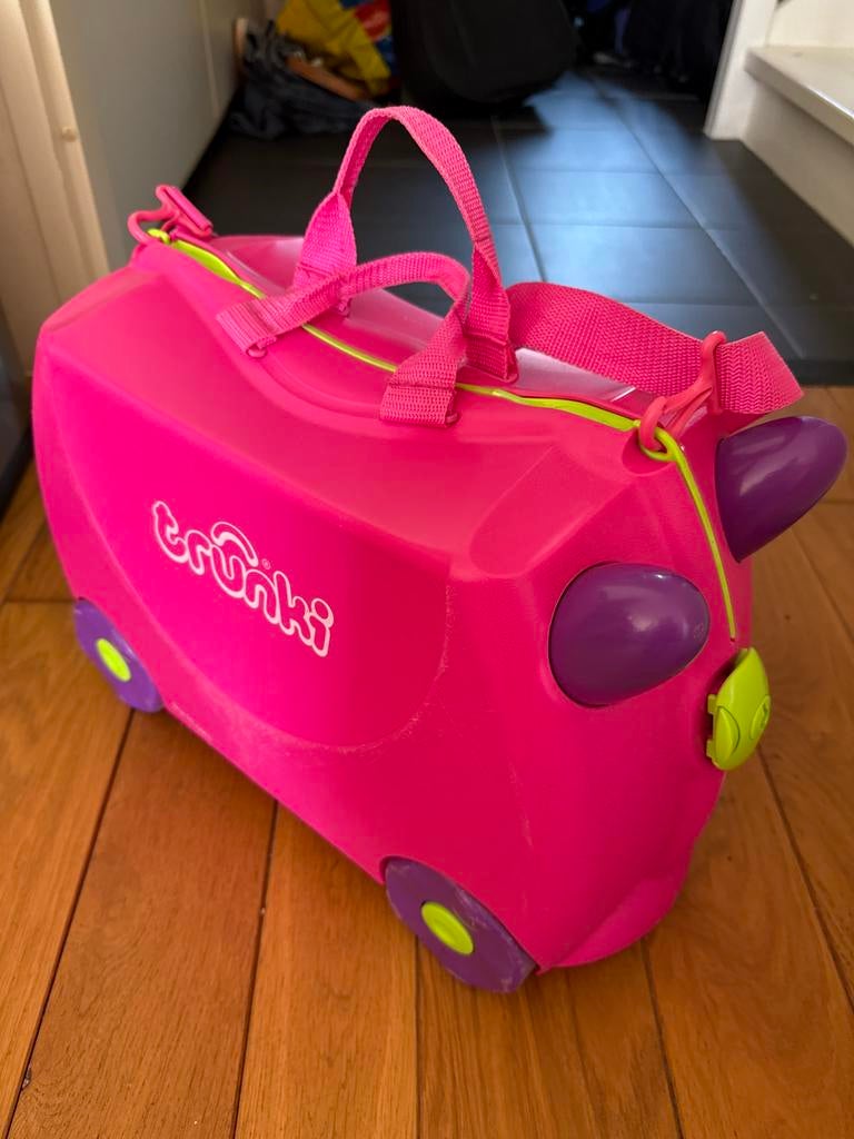 Trunki kinder koffer roze met wielen, Ophalen of Verzenden, Gebruikt