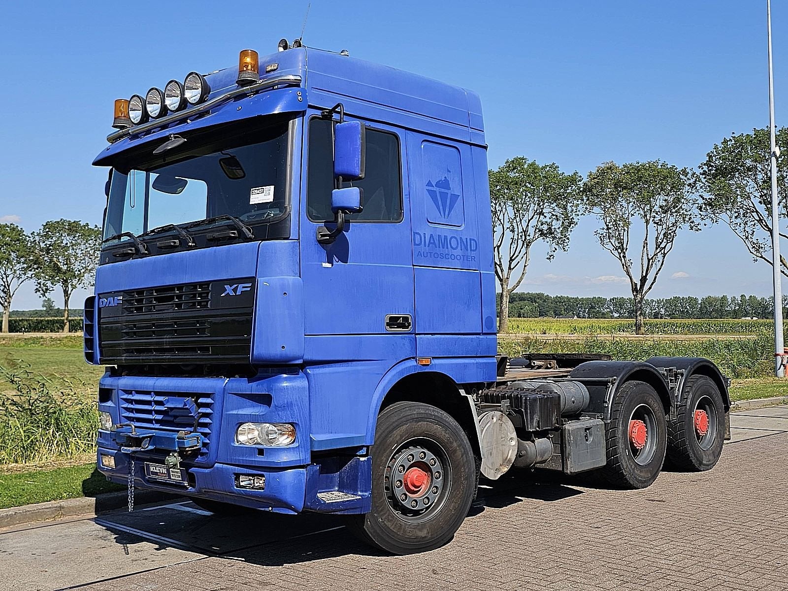 DAF XF 95.380 6x4 full steel euro3, Auto's, Blauw, Bedrijf, DAF, Te koop