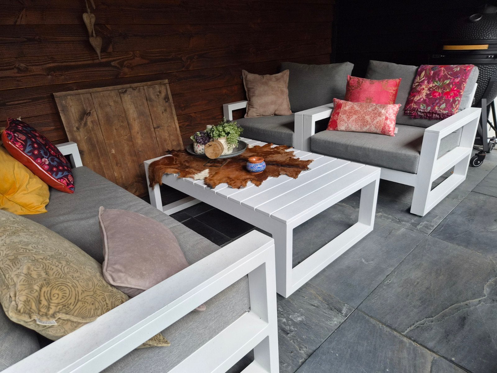 Hele mooie TUINSET merk LIFE tafel bank en stoelen, Ophalen of Verzenden, Bank