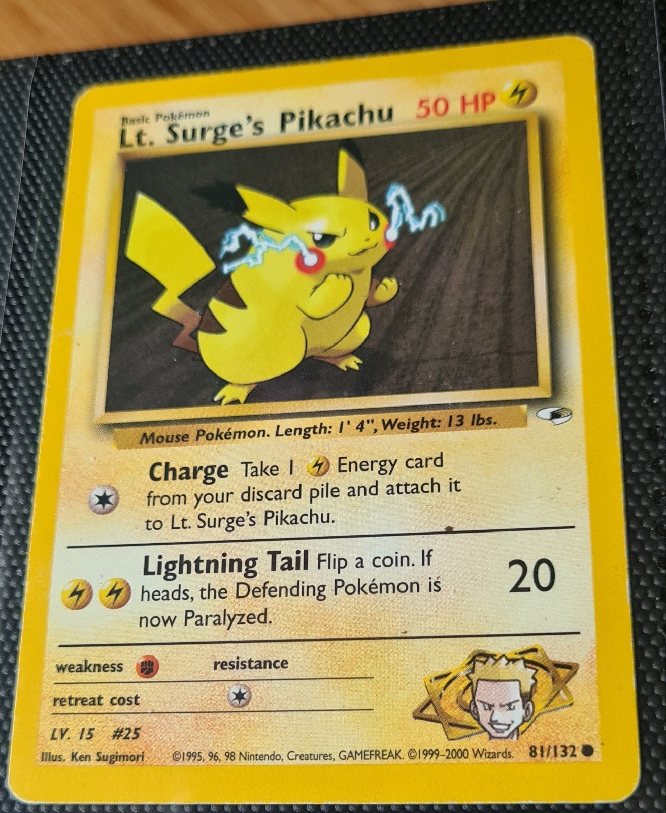Pokémon Kaart: Lt. Surge's Pikachu, Verzenden, Zo goed als nieuw