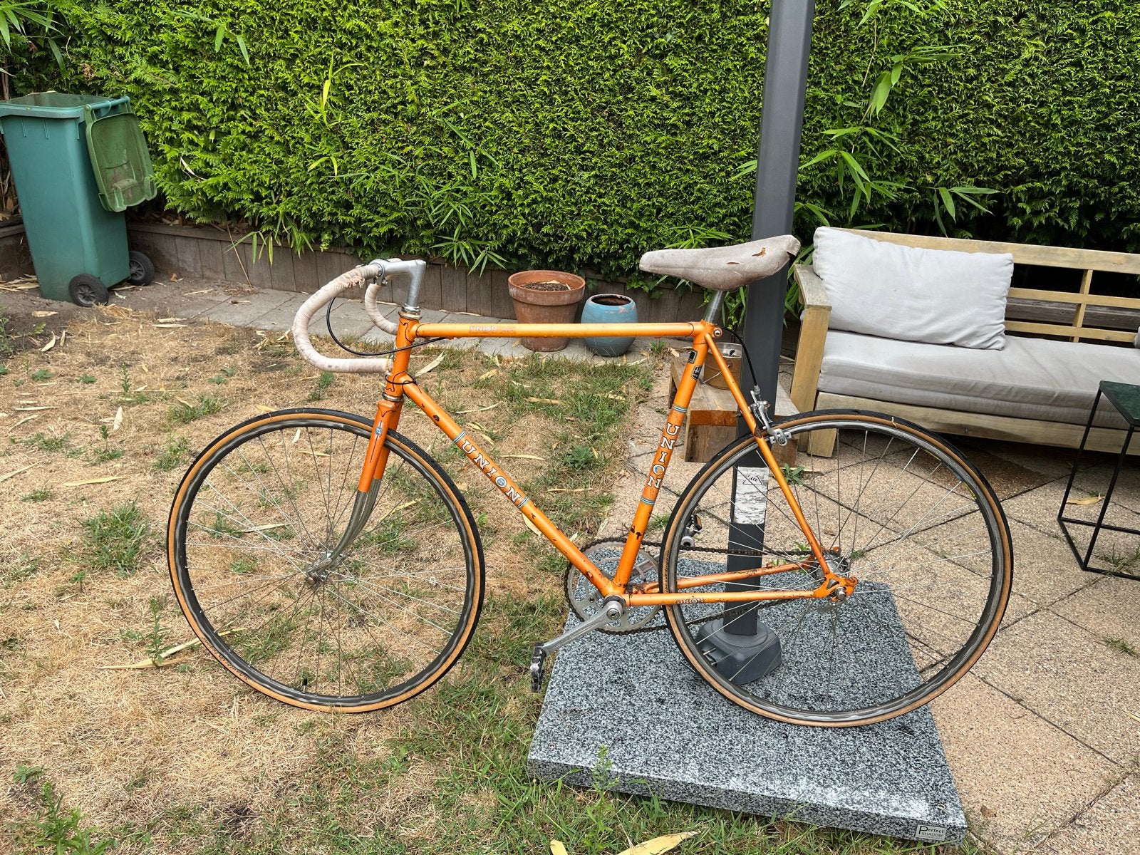 Vintage Union Holland racefiets - Oranje, Gebruikt, Staal, 57 tot 61 cm, Ophalen