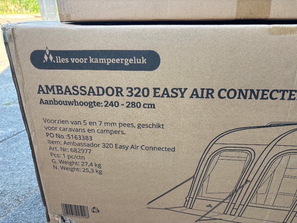 Obelink voortent Ambassador 320 easy air connected, Caravans en Kamperen, Voortenten en Luifels, Ophalen, Nieuw, Overige merken