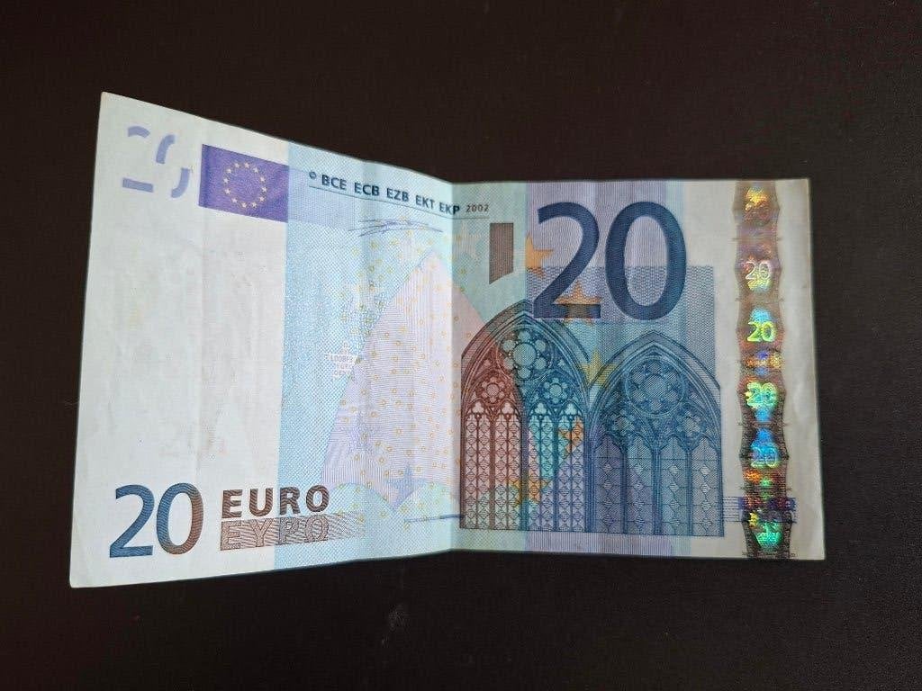 2002 Frankrijk 20 euro 1e serie Duisenberg code L008, Postzegels en Munten, Verzenden, Frankrijk, 20 euro, Los biljet