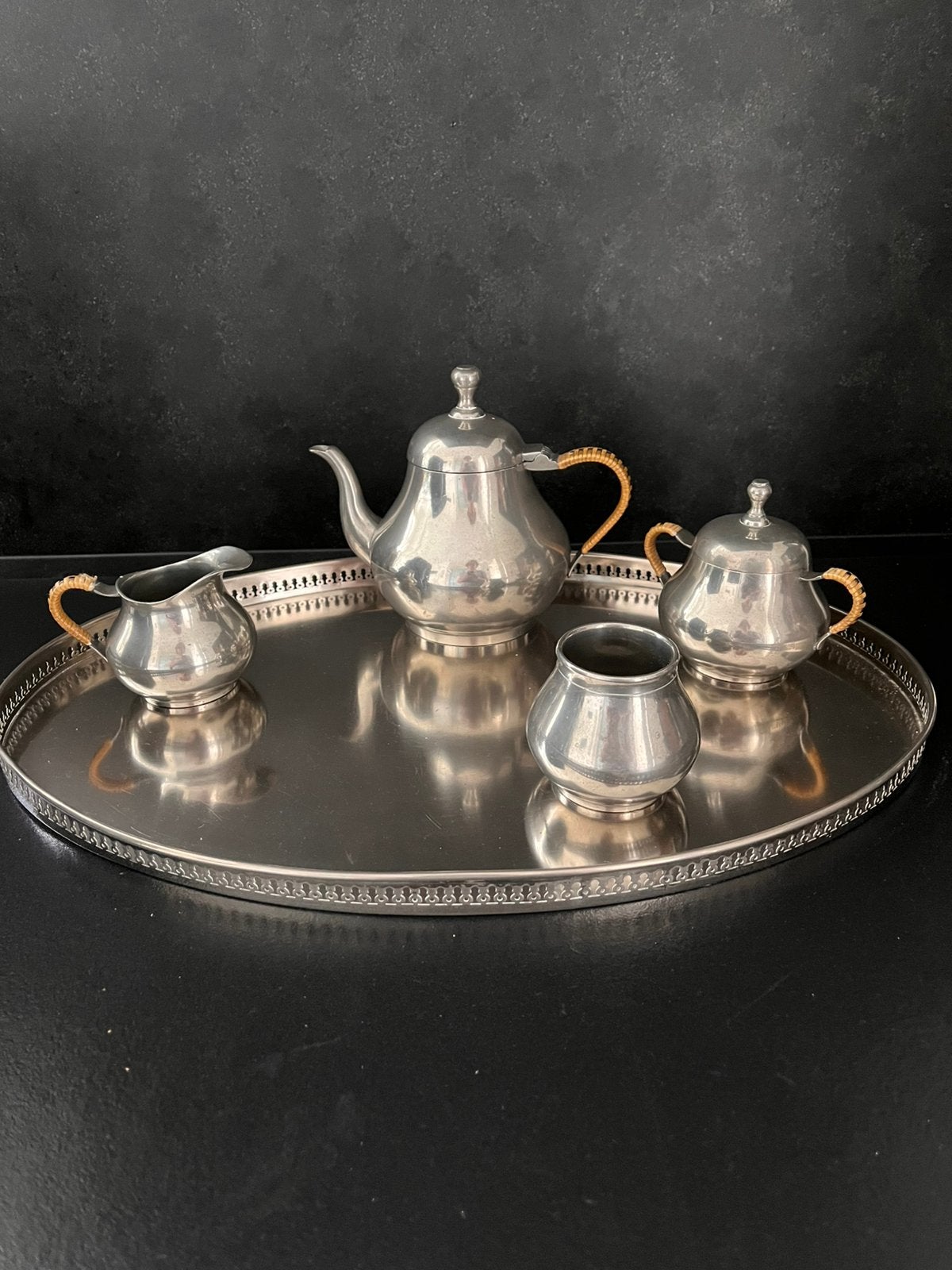 Tinnen theeservies, Ophalen of Verzenden