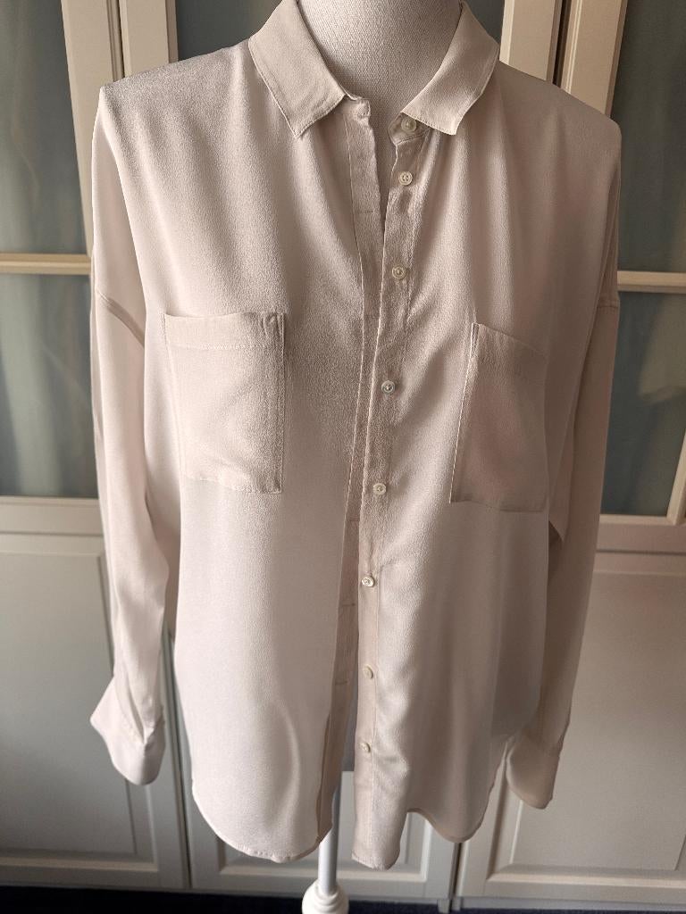 Grijs-Beige/Steen zijden blouse Drykorn, 40-40+/L/nr5, Ophalen of Verzenden, Nieuw, Maat 38/40 (M), Beige