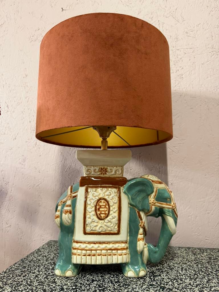 Olifant lamp | Handgemaakt | Lampenkap, Ophalen of Verzenden, Zo goed als nieuw, Stof, Minder dan 50 cm