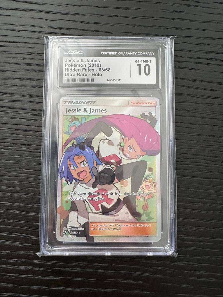 Jessie & James Full Art Hidden Fates 68/68 CGC Gem Mint 10, Ophalen of Verzenden, Nieuw