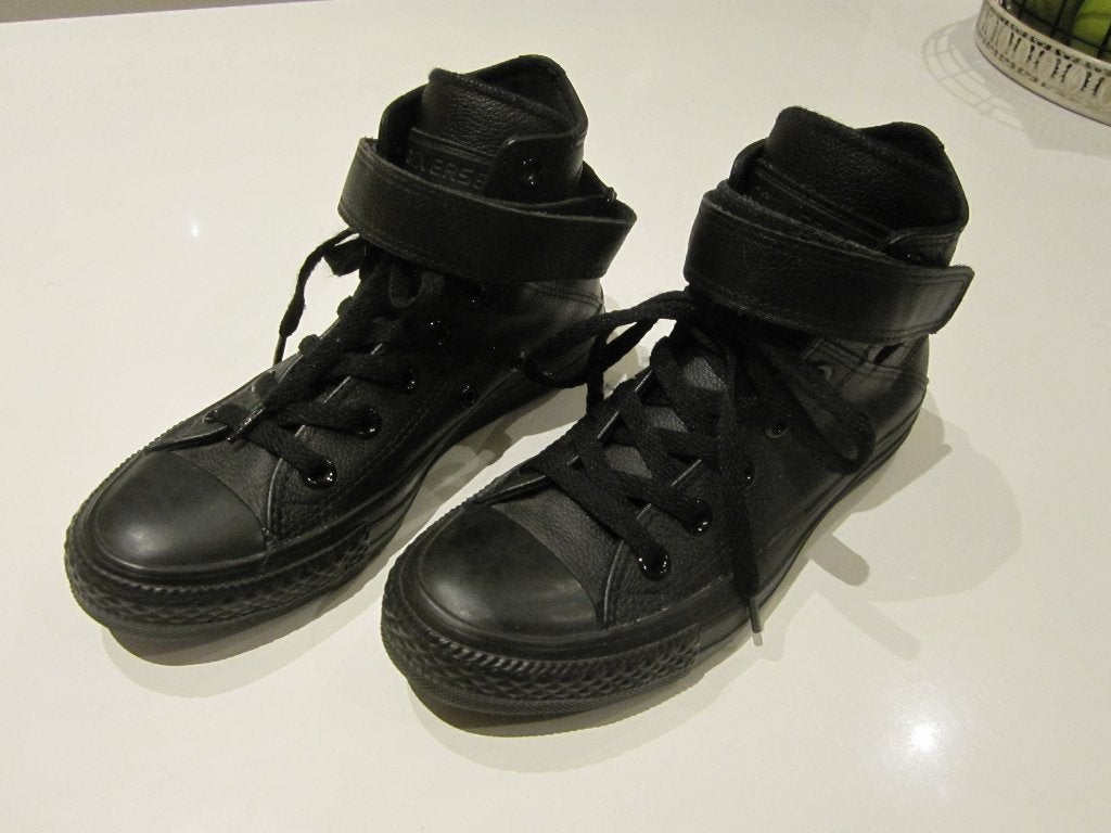 Converse All Star halfhoge zwarte leren schoen maat 36., Jongen of Meisje, Schoenen, Ophalen of Verzenden, Zo goed als nieuw