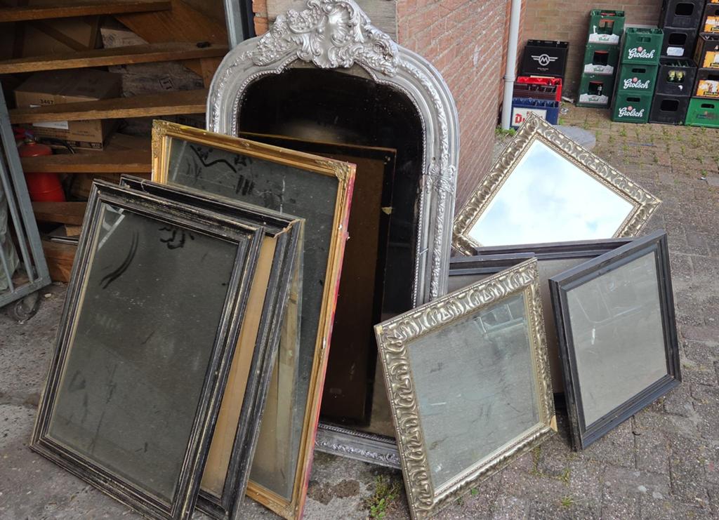 Partij spiegels/ vintage lijsten, Ophalen of Verzenden, Rechthoekig, Minder dan 50 cm