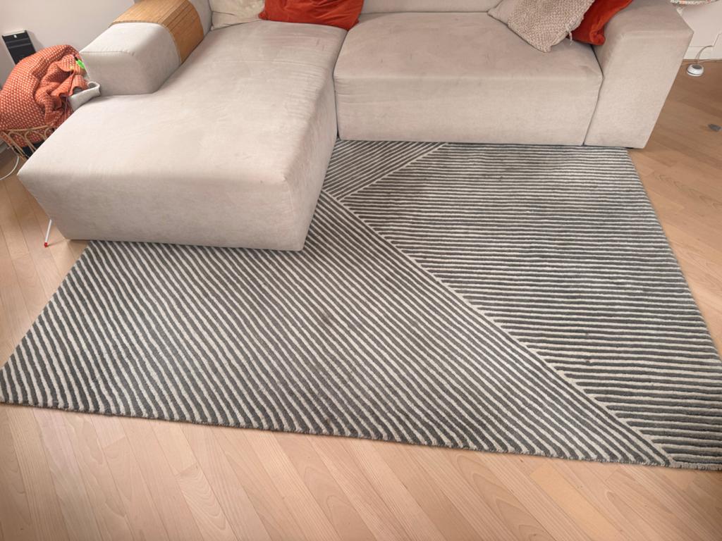 Loods 5 wollen vloerkleed met streepjes 160x230 cm, Ophalen, Gebruikt, 150 tot 200 cm, 200 cm of meer