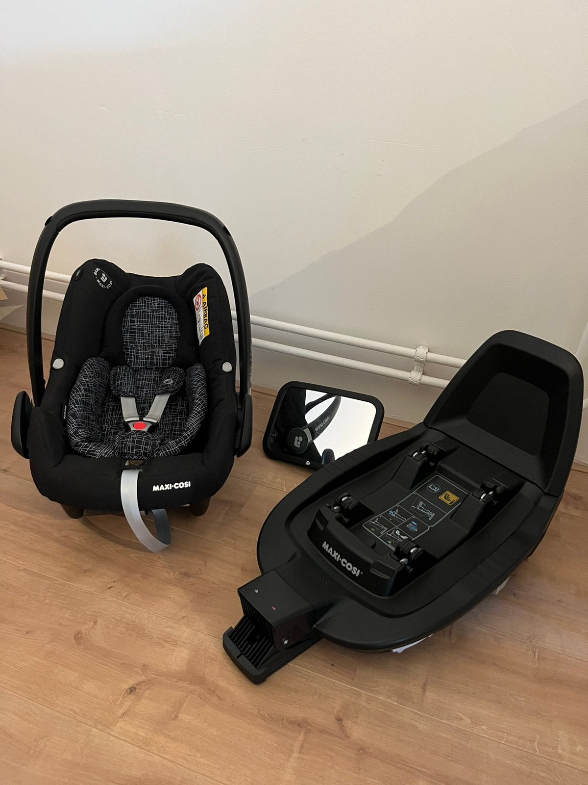 Maxi Cosi Rock + spiegel + familyfix 2, Kinderen en Baby's, Autostoeltjes, Ophalen, Gebruikt, Isofix, 0 t/m 13 kg