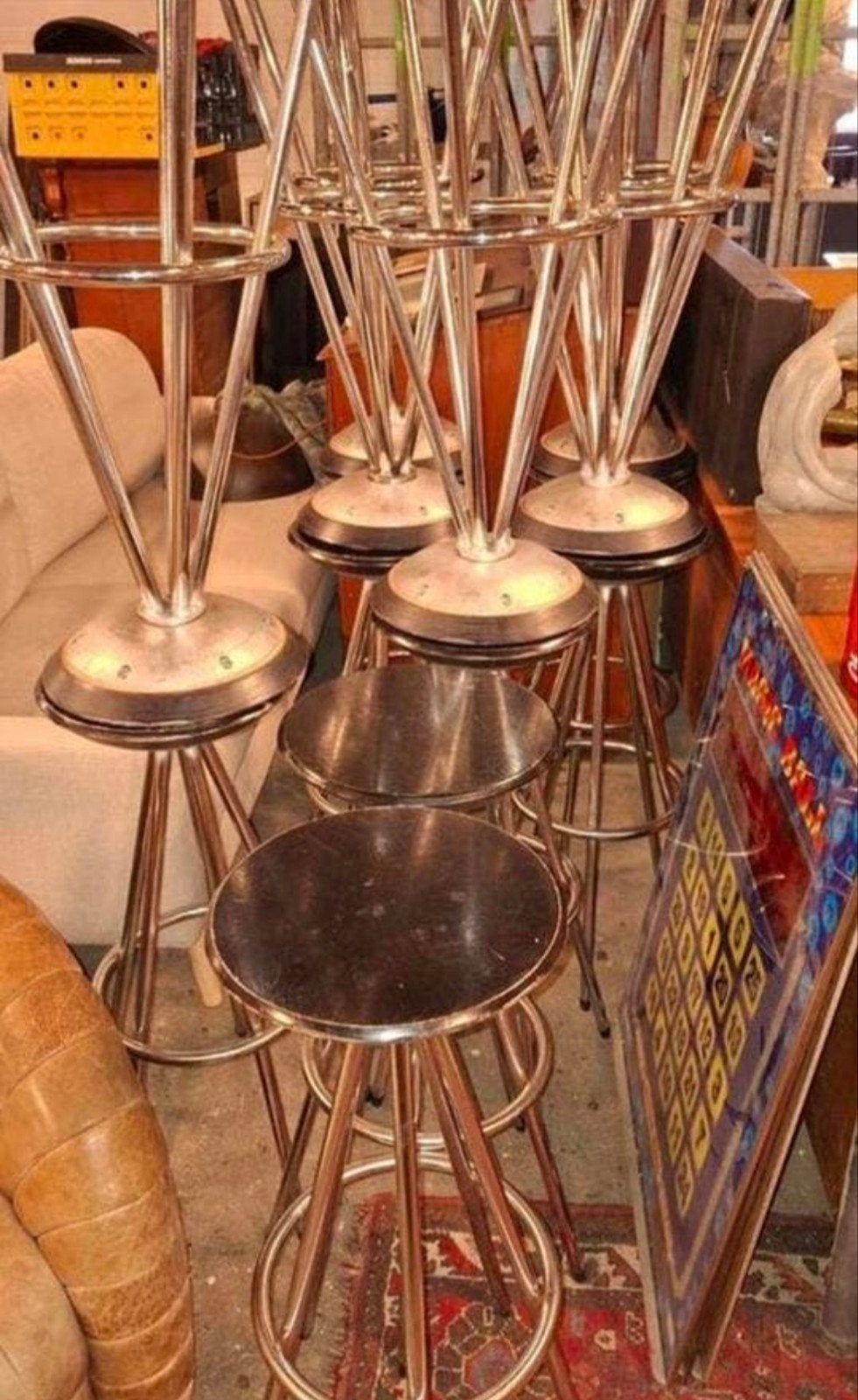 barkrukken retro, Ophalen, 5 krukken of meer, ., 60 tot 90 cm