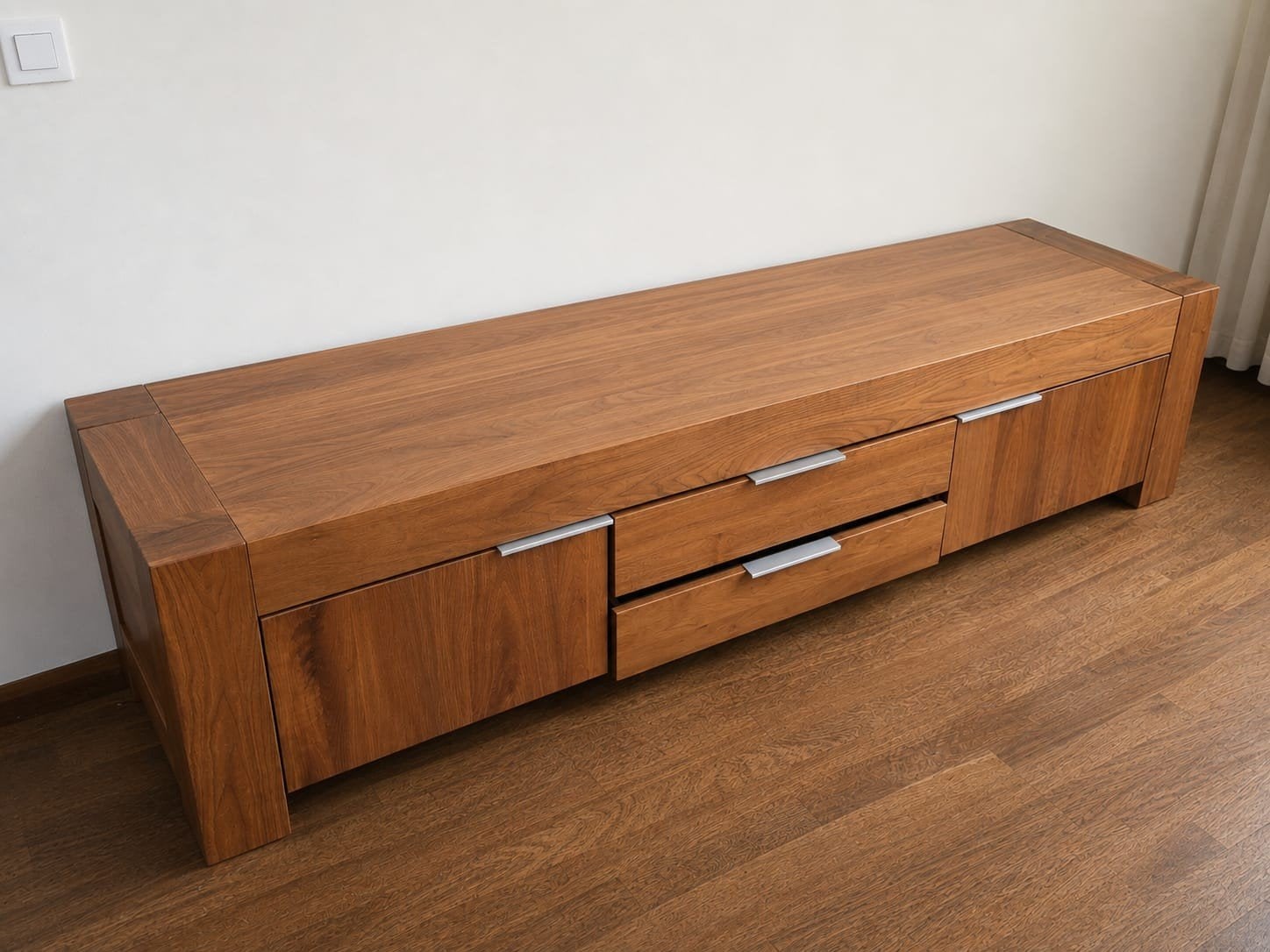 Groot houten tv meubel, GRATIS, Huis en Inrichting, Ophalen, Gebruikt, 200 cm of meer, Minder dan 100 cm