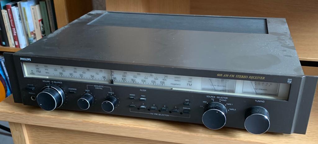 Philips 605 AM-FM Stereo Receiver 22AH603/00, Gebruikt, 120 watt of meer, Stereo, Ophalen