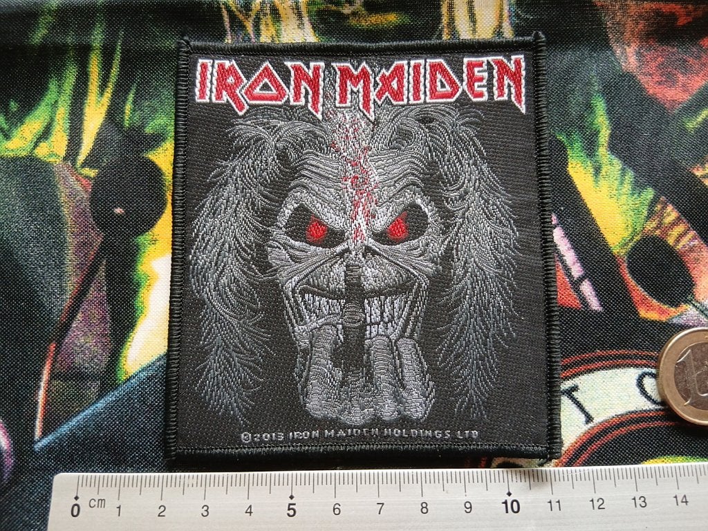 Iron Maiden mooie 2013 Eddies candle finger patch 214, Verzenden, Zo goed als nieuw, Foto of Kaart