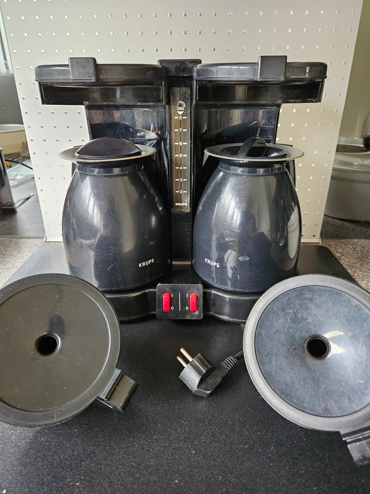 Krups duo filter koffiezetter met 2 thermokannen zwart, Witgoed en Apparatuur, Ophalen of Verzenden, Koffiemachine
