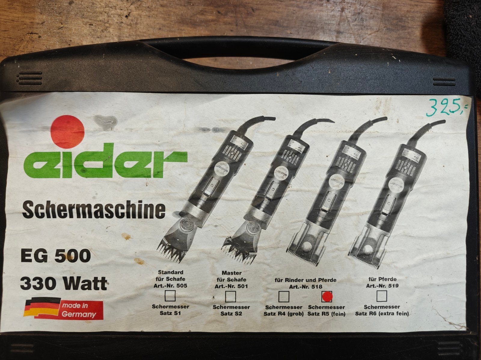 Aesculap Aider EG 500 professionele scheermachine, Ophalen