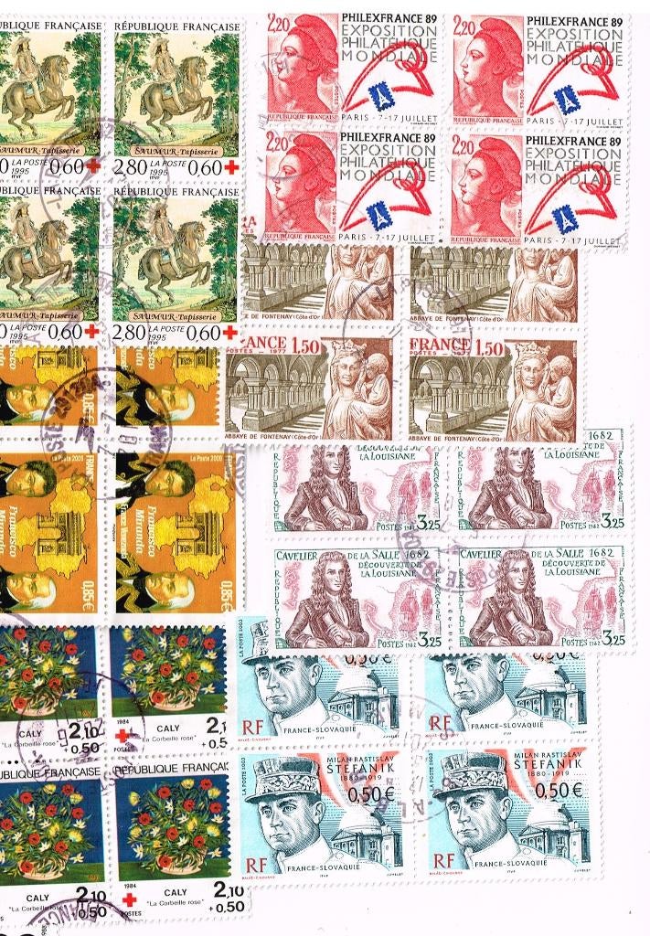 Postzegels uit Frankrijk - K 5406 - blokjes van 4, Verzenden, Gestempeld