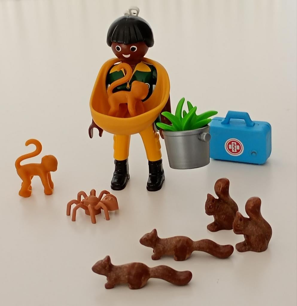 Playmobil Dierenverzorger met aapjes  en eekhoorns 70160, Ophalen of Verzenden, Gebruikt, Jongen of Meisje