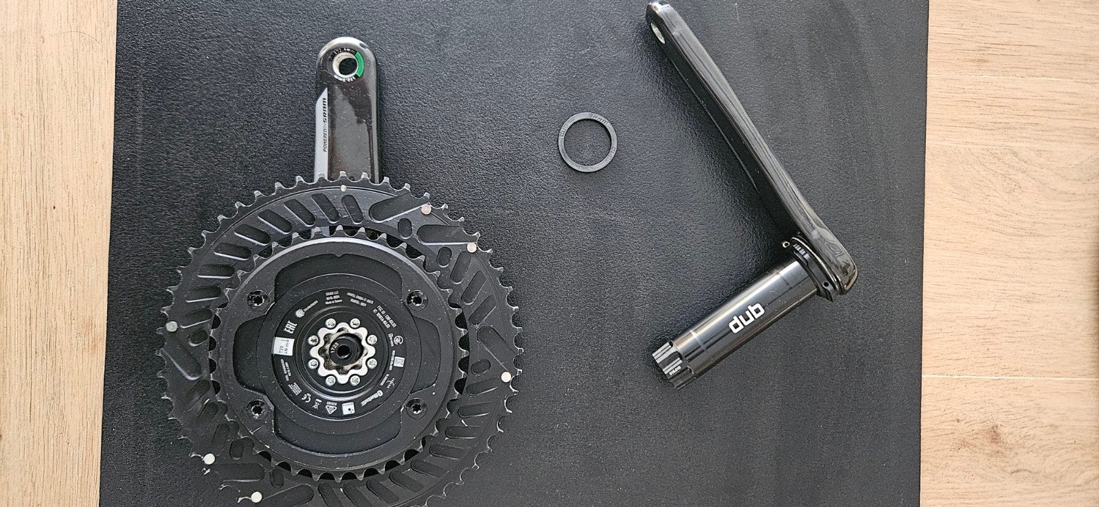 Quarq | SRAM DFour DUB Power Meter Crank – 172.5 mm – Carbon, Crankstel of Pedalen, Gravelbike, Ophalen of Verzenden, Zo goed als nieuw