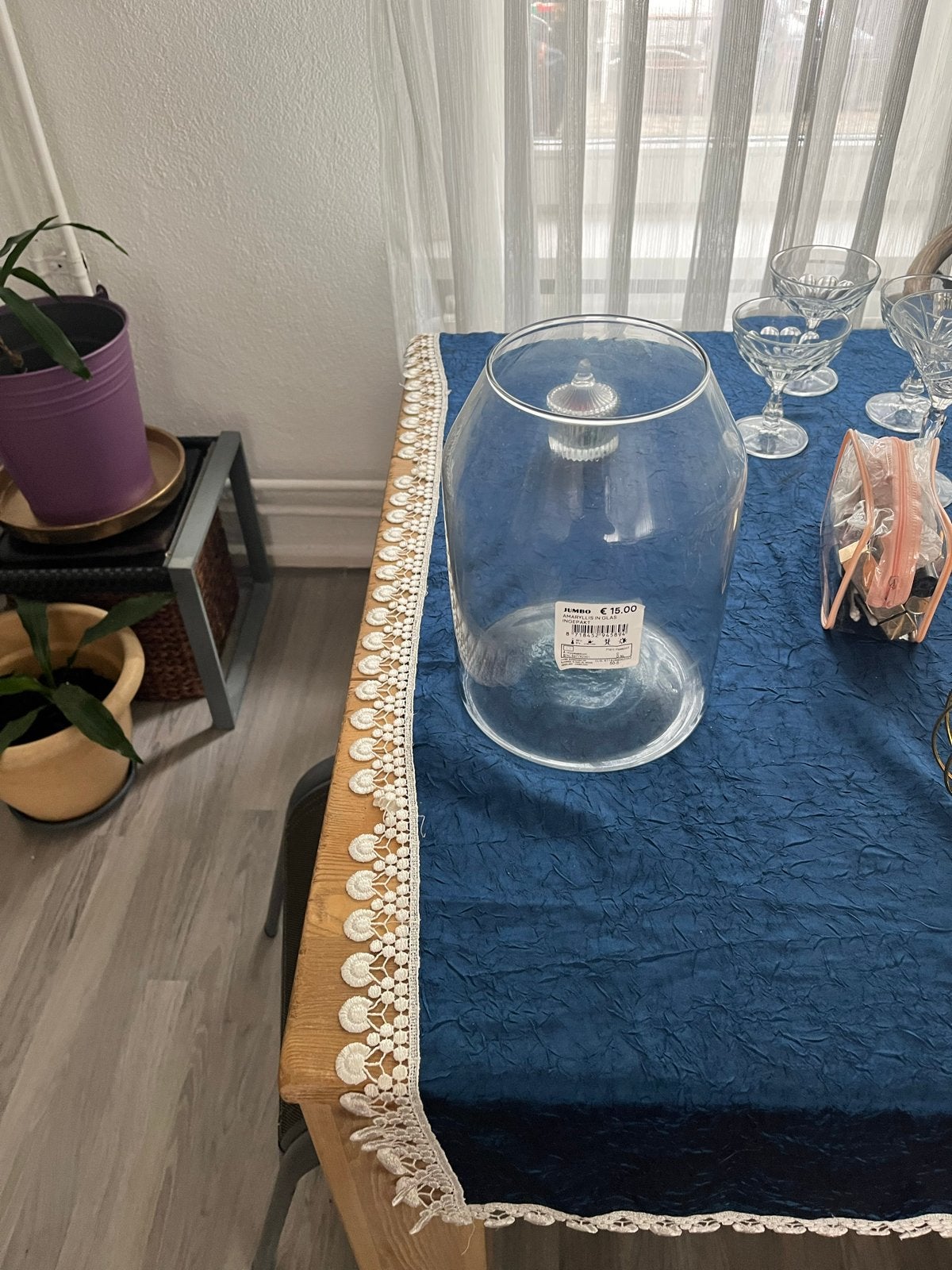 Grote glazen vaas/windlicht - Jumbo ,hoog26cm,breed19cm, Ophalen of Verzenden, Zo goed als nieuw, Glas, Modern