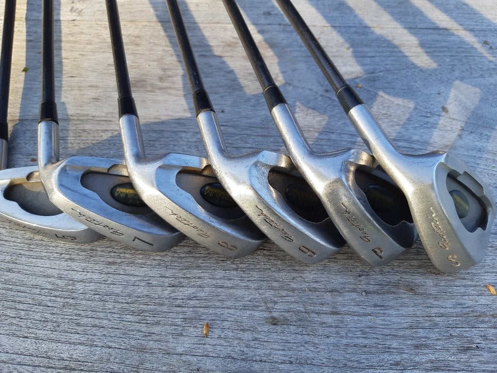 Golfset Geotech 5 7 8 9 P S. Graphite shaft en goede grips, Ophalen of Verzenden, Gebruikt, Set