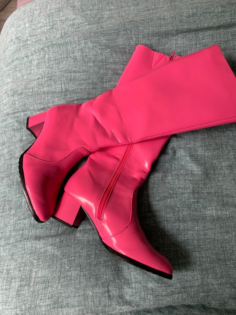 Knal roze laarzen jaren 60, Ophalen, Hoge laarzen, Zo goed als nieuw, Roze