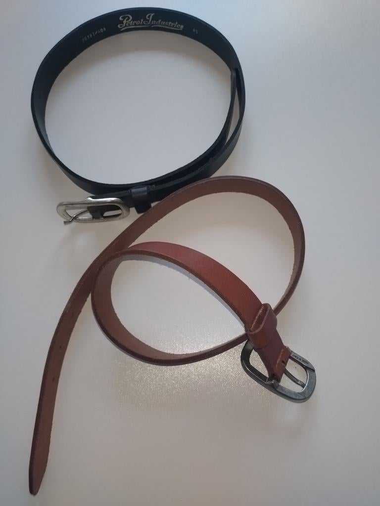 4x leren riem cognac bruin blauw zwart 85., Ophalen, Nieuw, Bruin, 100 cm of meer
