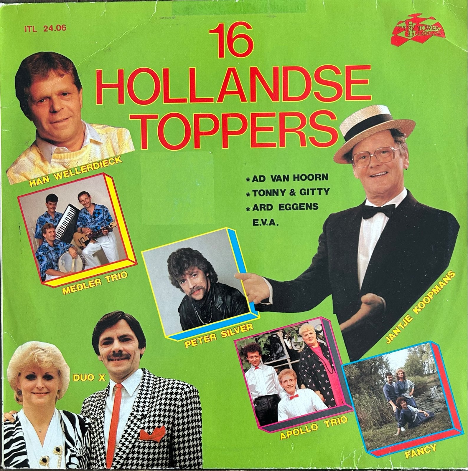 16 Hollandse Toppers LP - Diverse Artiesten (Ivory Tower), LP, Gebruikt, Ophalen of Verzenden, Levenslied of Smartlap