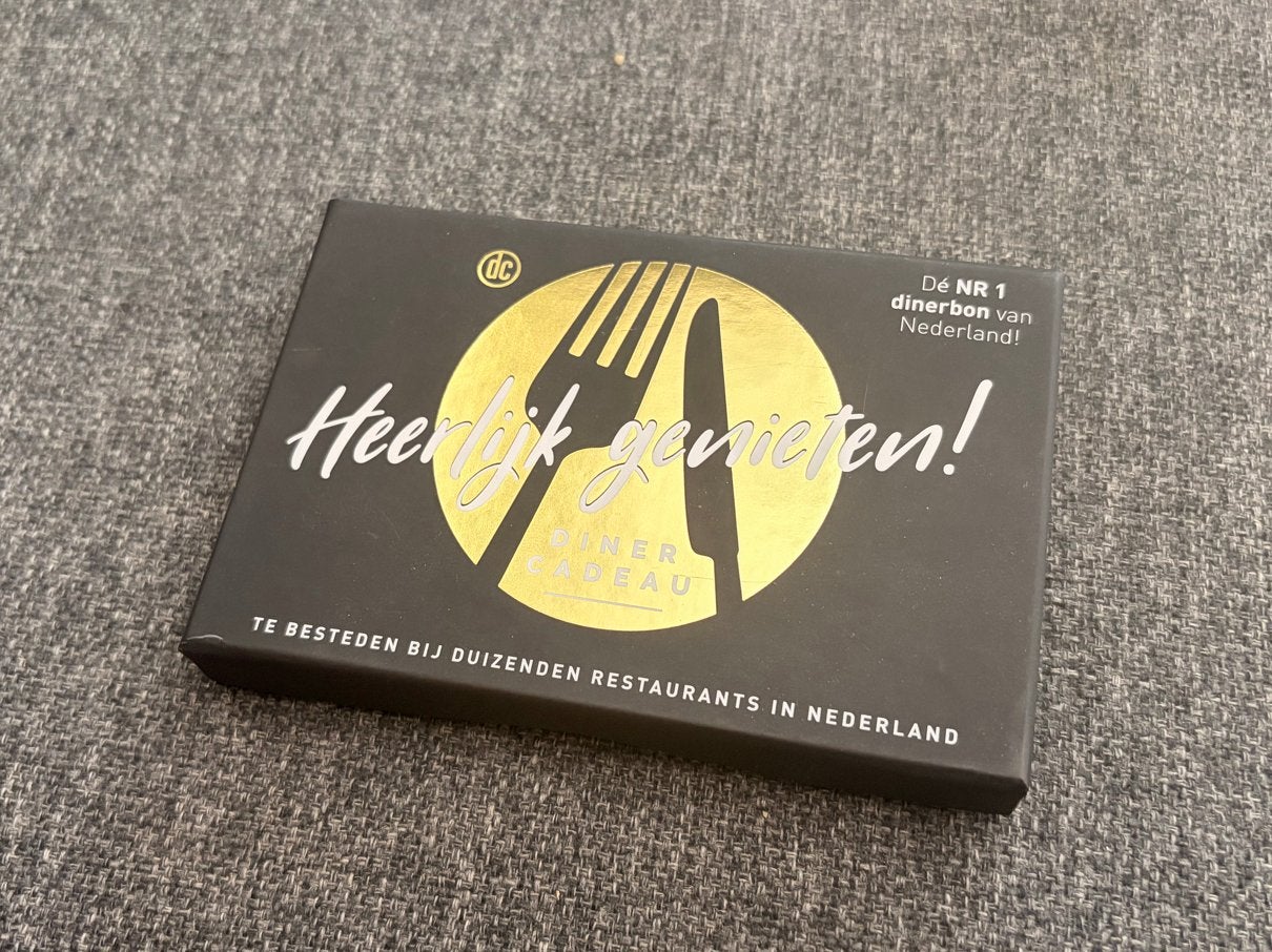 Diner Cadeau €100 geldig tot Aug 2027, Tickets en Kaartjes, Kortingen en Cadeaubonnen, Cadeaubon, Overige typen