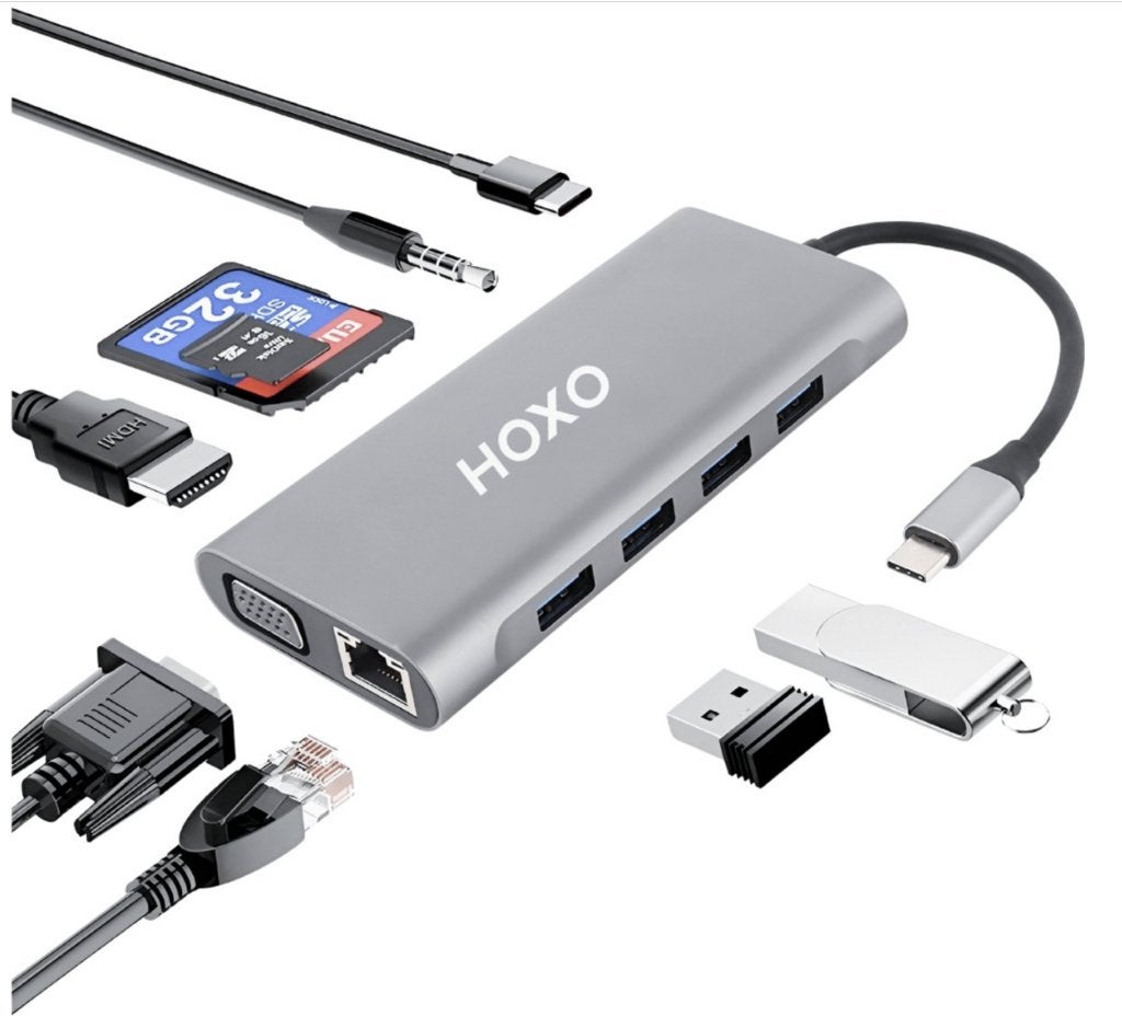 HOXO USB-C Hub 11-in-1 – HDMI 4K – VGA – LAN – 100W PD, Computers en Software, Laptop, Nieuw, Hoxo, Ophalen of Verzenden