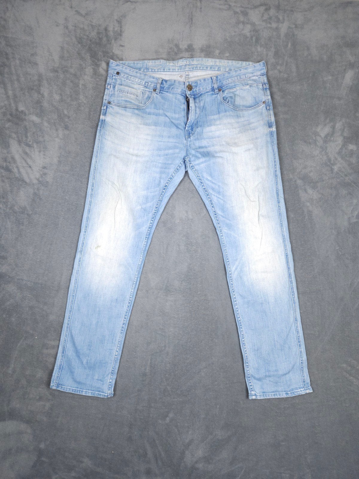 Pme Legend Broek Nightflight W38 L32 Slim Straight Blauw Pal, W36 - W38 (confectie 52/54), Blauw, ., Ophalen of Verzenden
