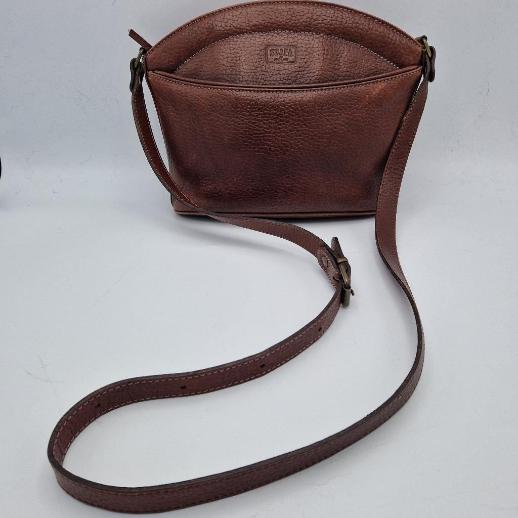 Scapa schoudertas. Bruin/leer., Bruin, Nijmegen, Verhip-vintage.nl, Ophalen of Verzenden