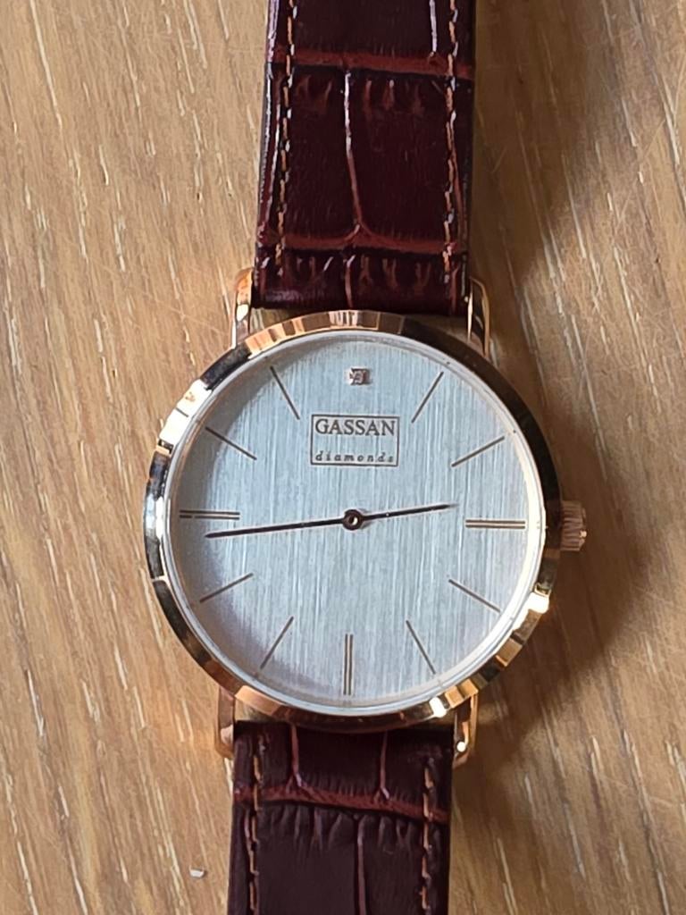 Elegante Gassan horloge met diamant - Nieuw!, Sieraden, Tassen en Uiterlijk, Horloges | Dames, Overige merken, Overige materialen