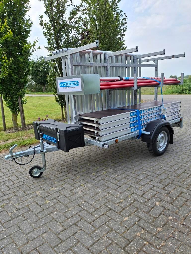 Steigeraanhanger met rolsteiger 10.2m wh, Ophalen of Verzenden, Nieuw, Rolsteiger of Kamersteiger, 5 meter of hoger
