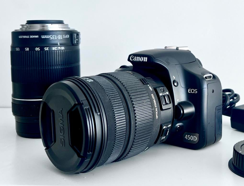 Mini fotostudio | Canon EOS 450D met 2 lenzen - Macro!, Gebruikt, Spiegelreflex, Canon, Ophalen of Verzenden