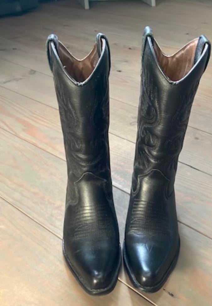 DWRS zwarte cowboylaarzen / western maat 36, Kleding | Dames, Schoenen, Ophalen of Verzenden, Zo goed als nieuw, Zwart, Hoge laarzen