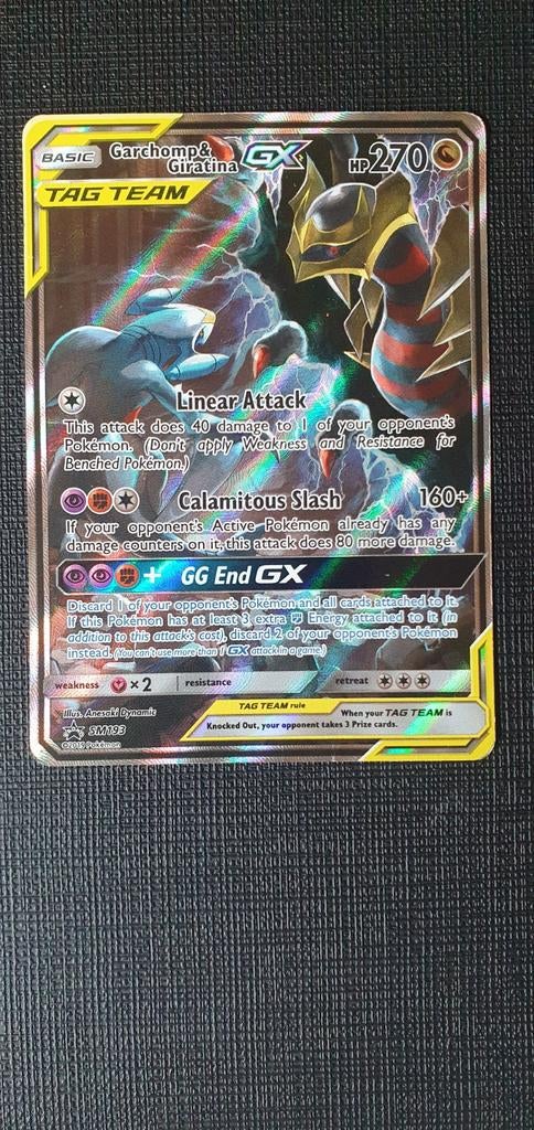 Tag Team Garchomp & Giratina GX SM193, Ophalen of Verzenden, Zo goed als nieuw