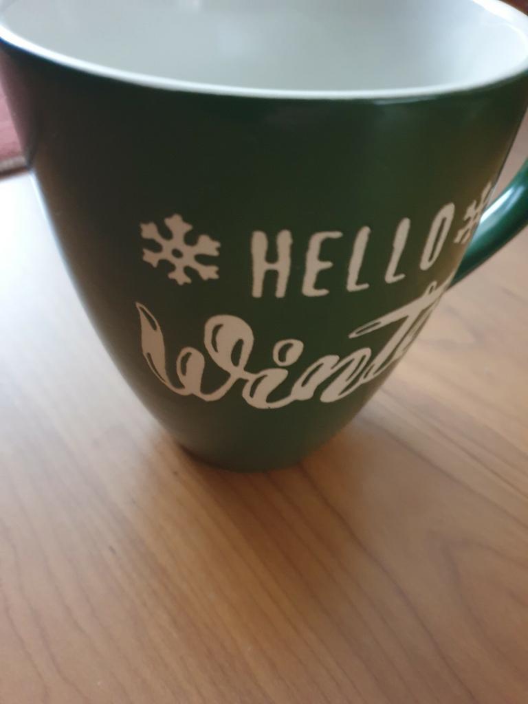 Grote mok Hello Winter, Huis en Inrichting, Keuken | Servies, Ophalen of Verzenden, Zo goed als nieuw, Overige stijlen, Kop(pen) en/of Schotel(s)