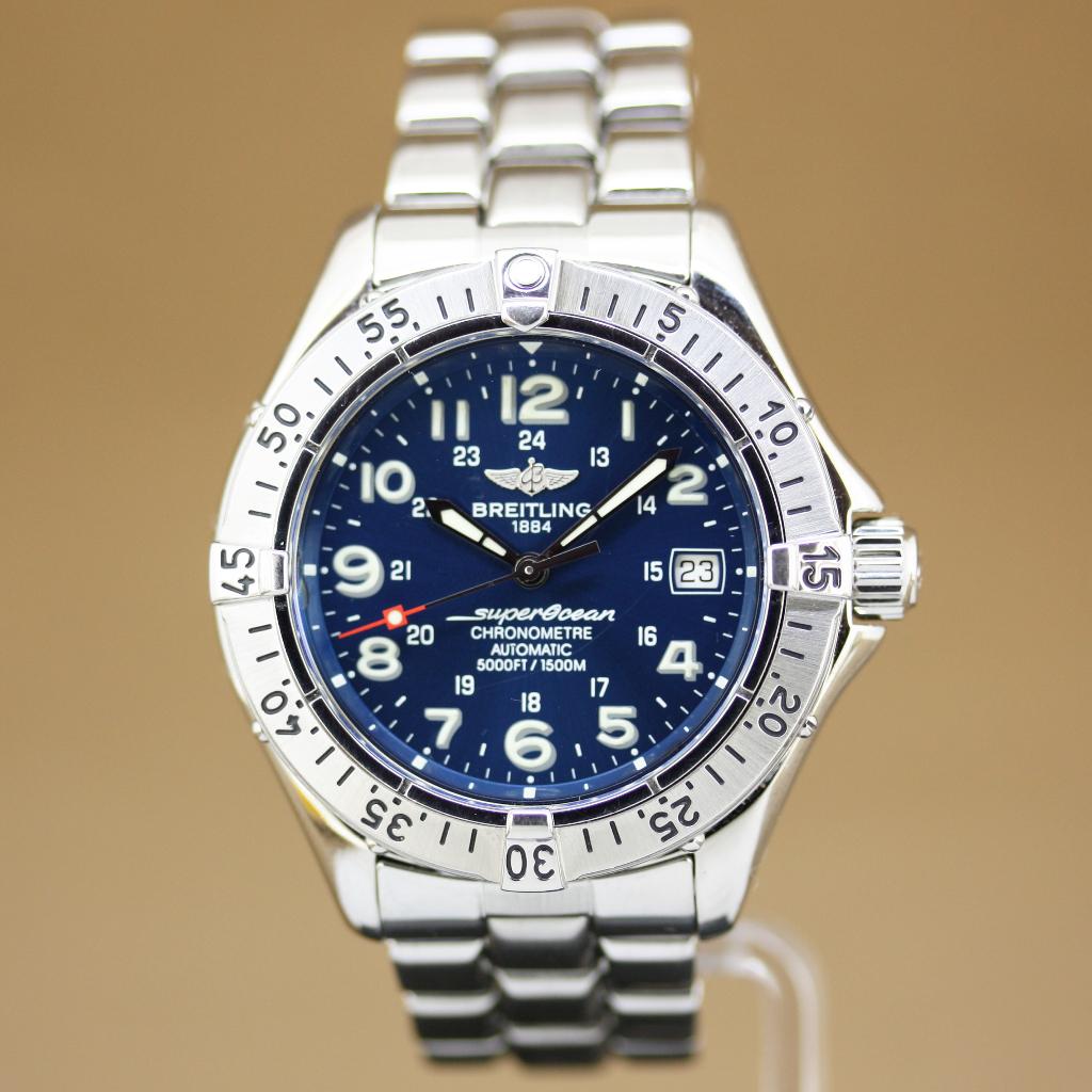 Breitling Superocean Automatic A17040, Sieraden, Tassen en Uiterlijk, Horloges | Heren, Staal, Gebruikt, Staal, Breitling