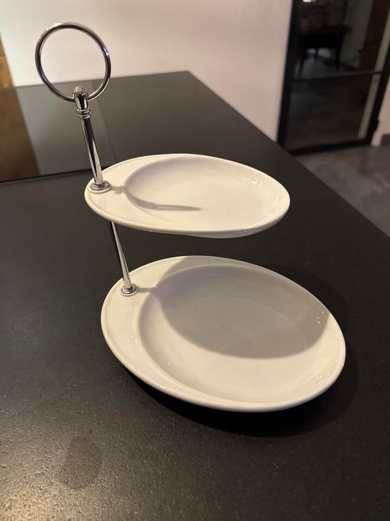 Etage schaal, taartplateau, Ophalen of Verzenden, Zo goed als nieuw