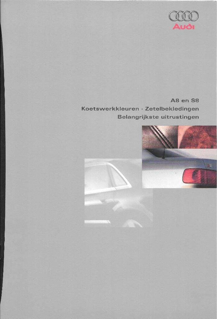 AUDI A8/S8,  folder + fabrieksfoto's 1999, Ophalen of Verzenden, Zo goed als nieuw, Audi