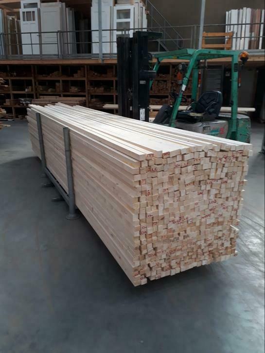 5 meter lange 4 cm dik geschaafde vuren regels, Doe-het-zelf en Verbouw, Hout en Planken, Ophalen, 25 tot 50 mm, Nieuw, 300 cm of meer