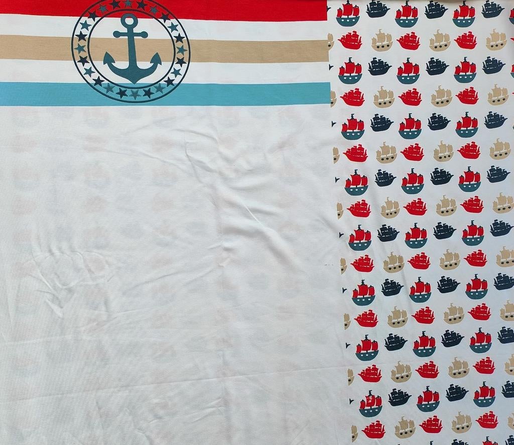 Katoen stof jersey tricot paneel schipje, Ophalen of Verzenden, Nieuw