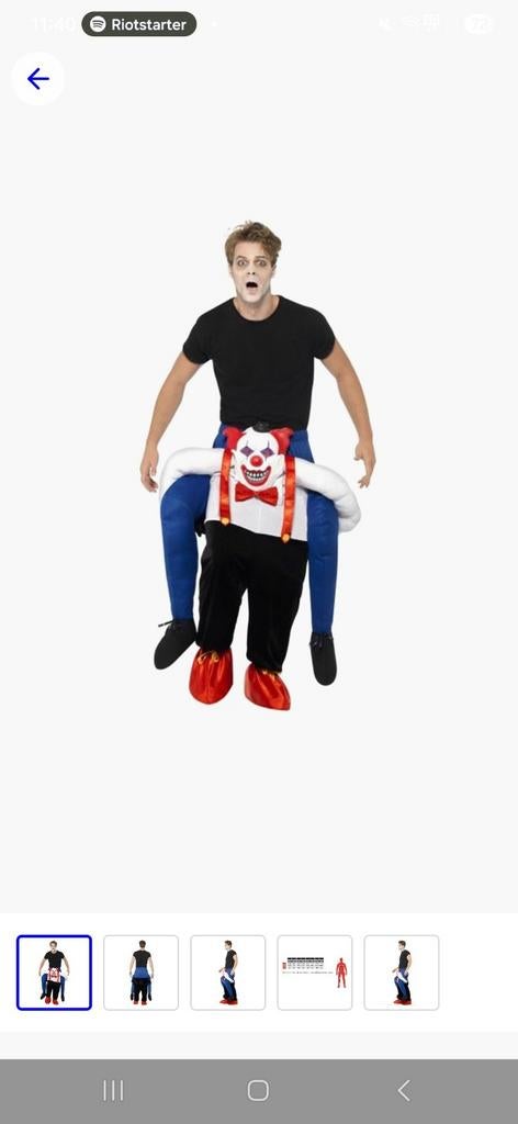 Carnavals Clown Pak - Grappig Kostuum, Carnaval, Overige maten, Ophalen of Verzenden, Zo goed als nieuw