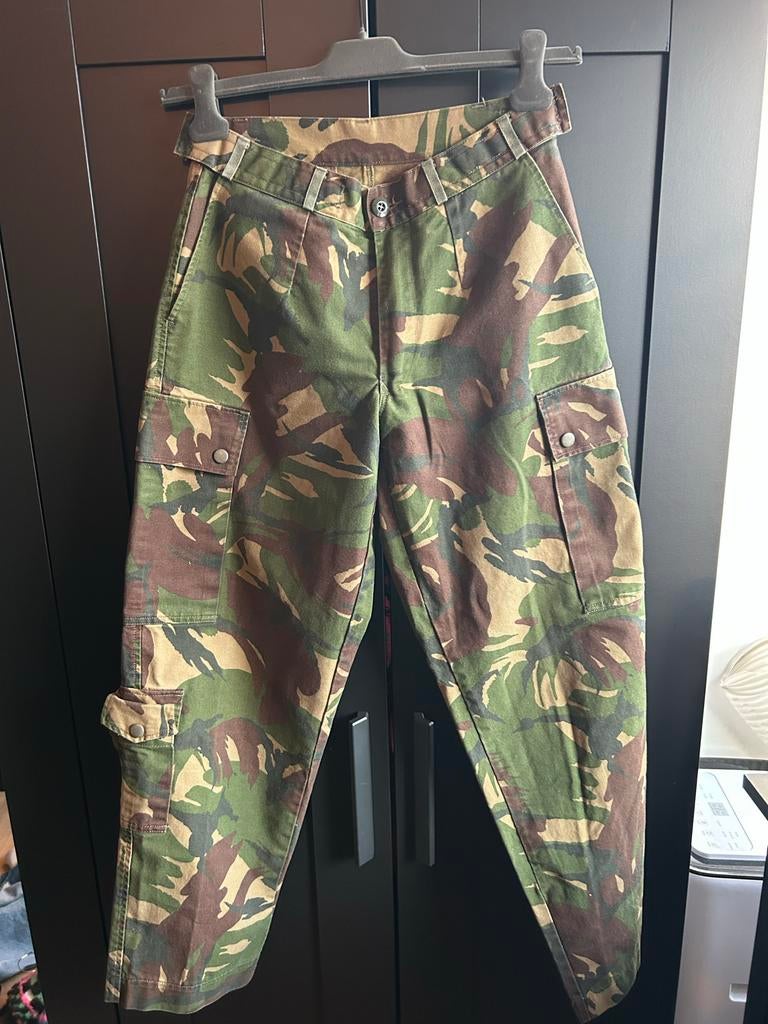 Vintage Army Broek Camouflage, Ophalen of Verzenden, Gedragen, Overige maten, Groen