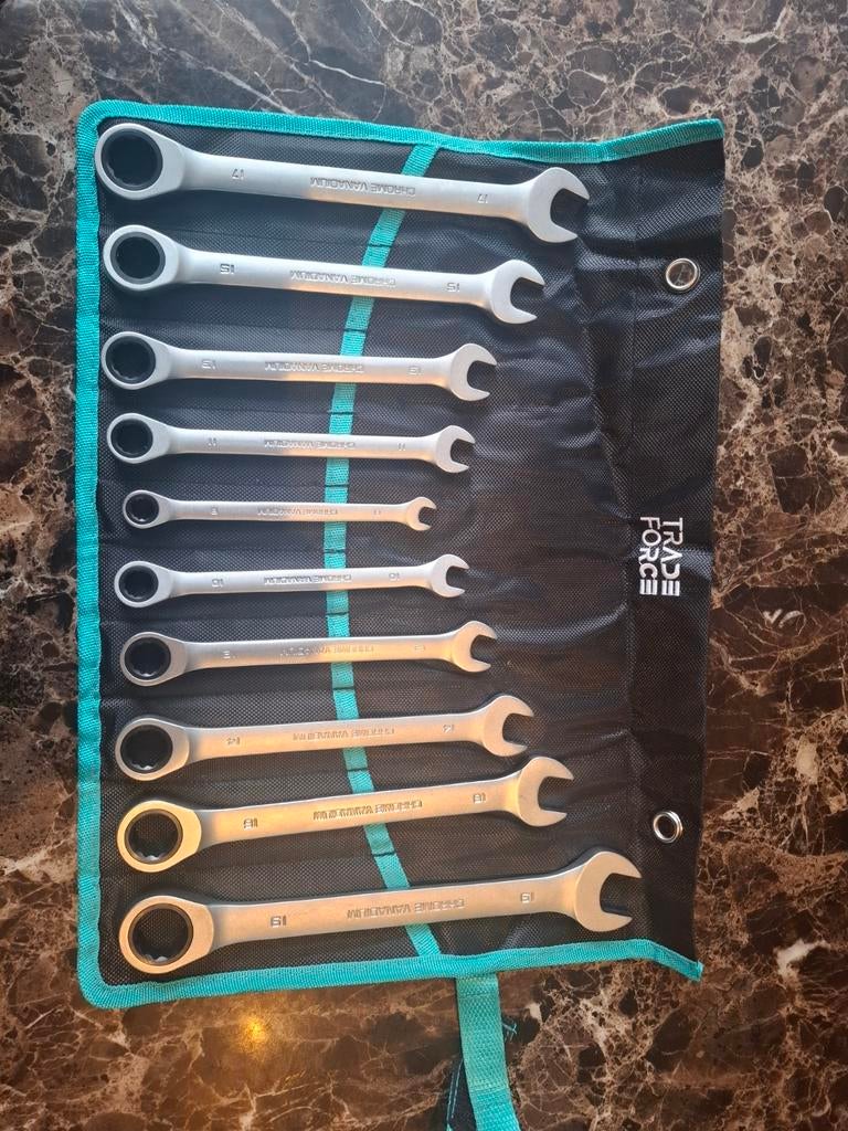 Tradeforce Ringratel-steeksleutelset - 10 stuks, Doe-het-zelf en Verbouw, Gereedschap | Handgereedschap, Ophalen of Verzenden
