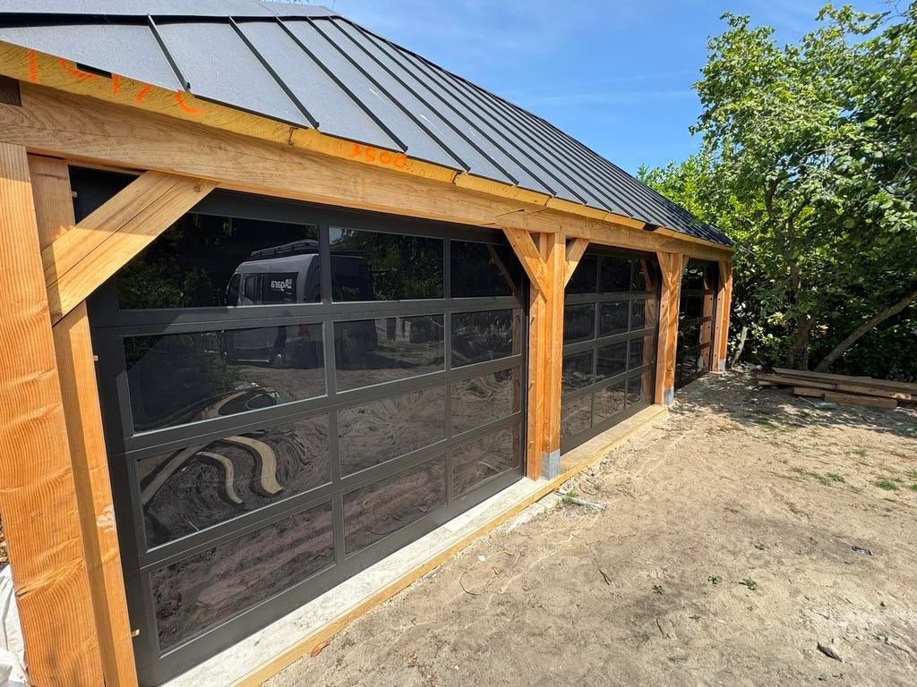 Luxe Glazen garagedeur luxe garagedeuren op maat gemaakt., Ophalen, Garagedeur, 120 cm of meer, 215 cm of meer